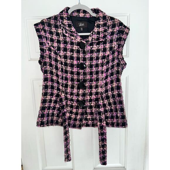 Luii Women's Blazer/Jacket Tweed Vest Multicolor  - size M - G20 - Picture 2 of 5